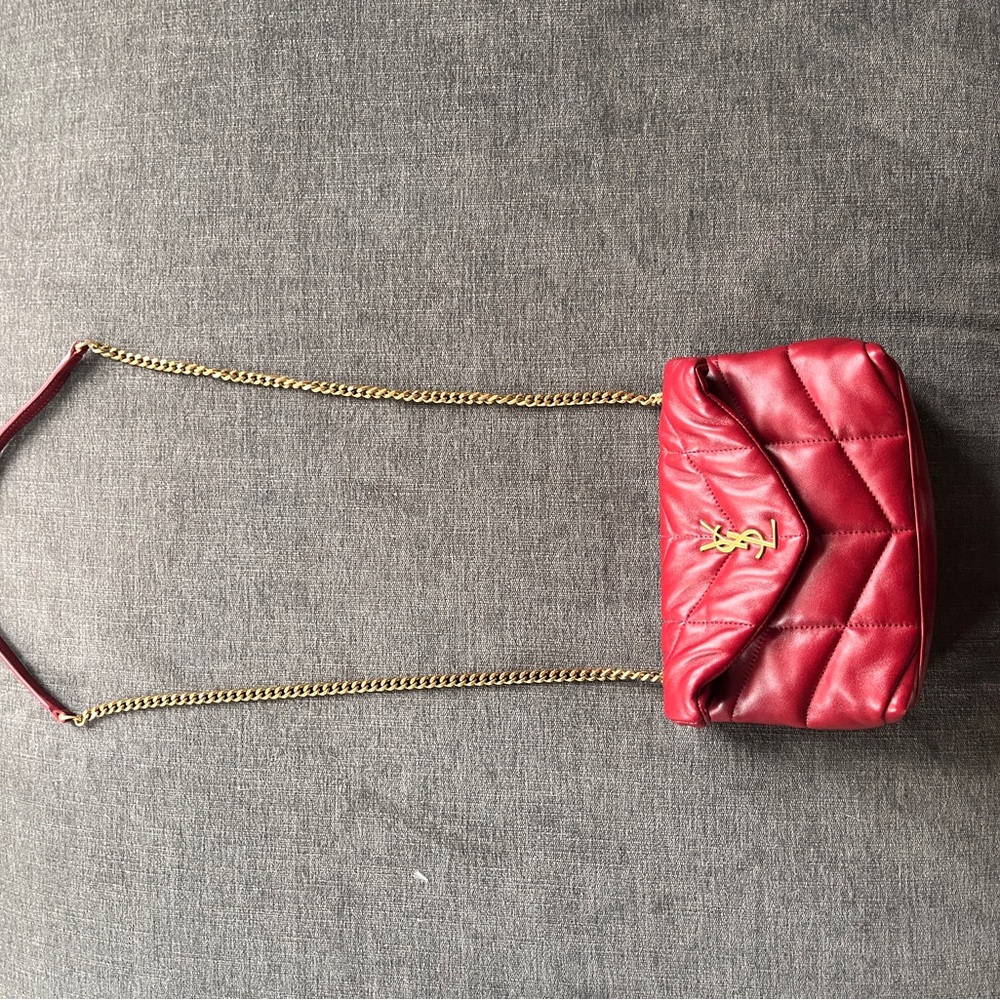 Authentic Yves Saint Laurent mini Loulou red puffer bag - Picture 13 of 14